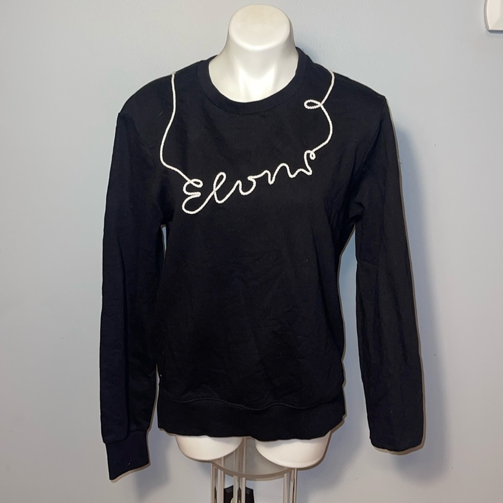 Eleven Paris NWT men’s black Navida sweatshirt with white writing. Large.